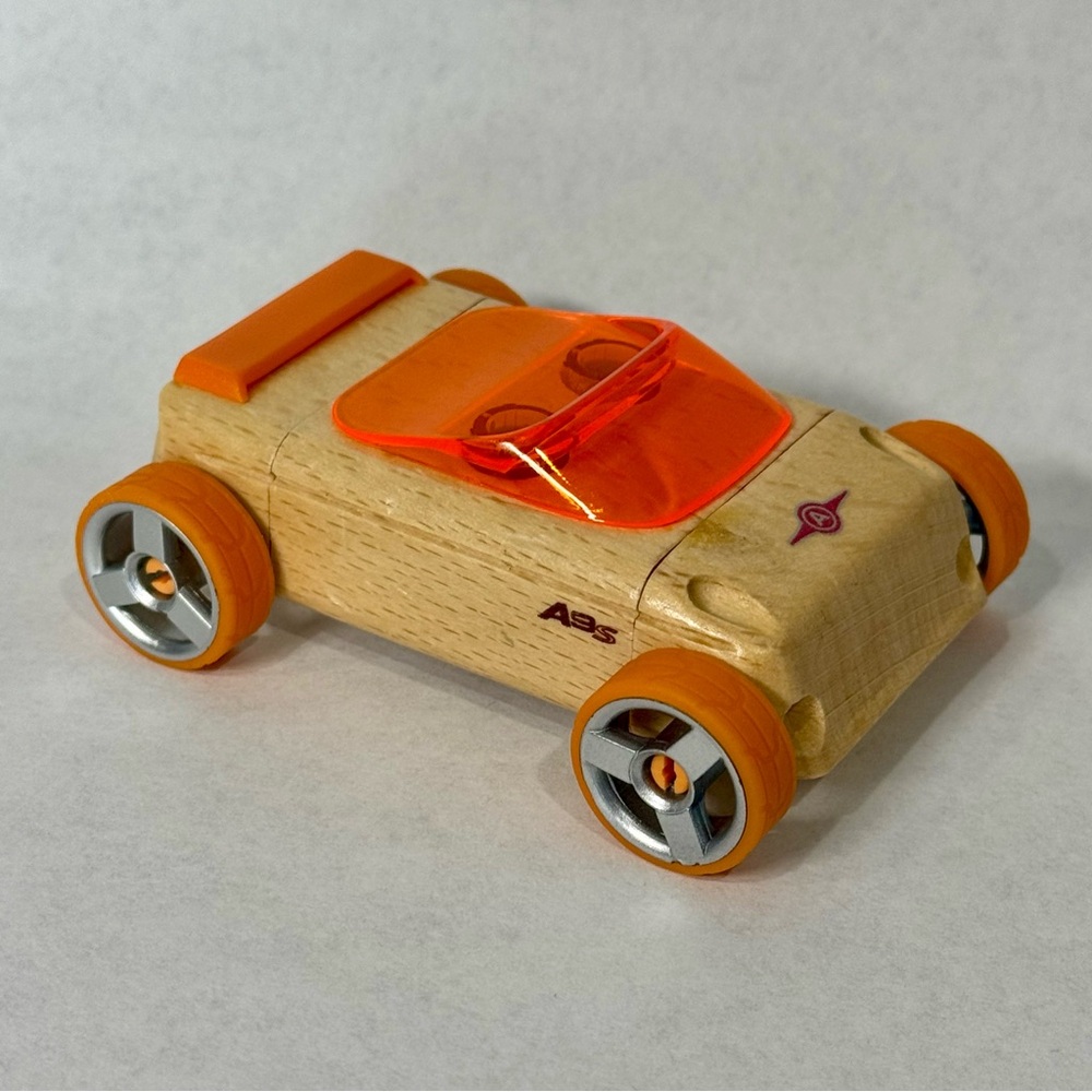 Calello Automoblox Wooden Toy Car 2010 Orange Heirloom Quality
